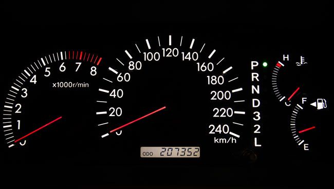 Odometer reading from a semi truck part of a fleet.